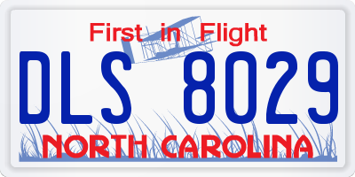 NC license plate DLS8029