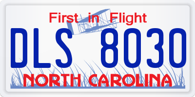 NC license plate DLS8030