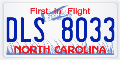 NC license plate DLS8033