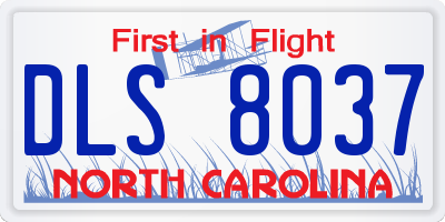 NC license plate DLS8037
