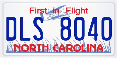 NC license plate DLS8040