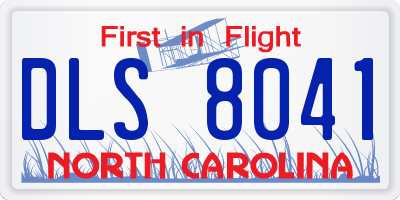 NC license plate DLS8041