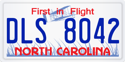 NC license plate DLS8042
