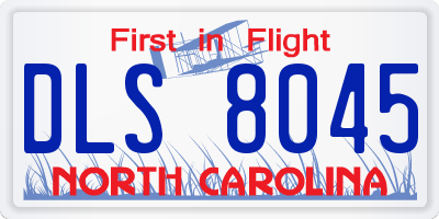 NC license plate DLS8045