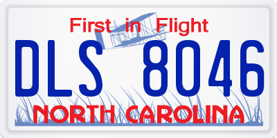 NC license plate DLS8046