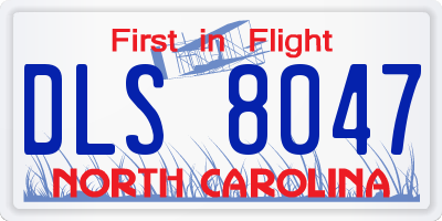 NC license plate DLS8047