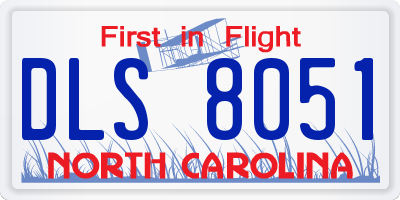 NC license plate DLS8051