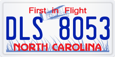 NC license plate DLS8053