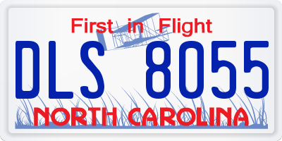 NC license plate DLS8055