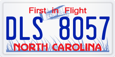 NC license plate DLS8057