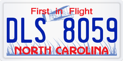 NC license plate DLS8059