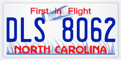NC license plate DLS8062