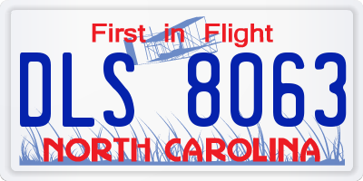 NC license plate DLS8063