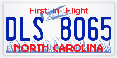 NC license plate DLS8065