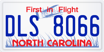 NC license plate DLS8066