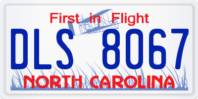 NC license plate DLS8067