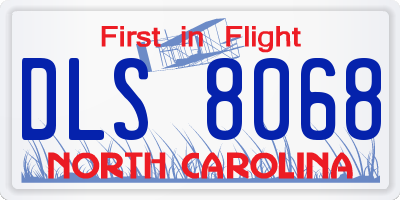 NC license plate DLS8068