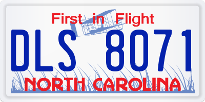 NC license plate DLS8071