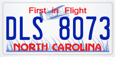 NC license plate DLS8073