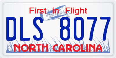 NC license plate DLS8077