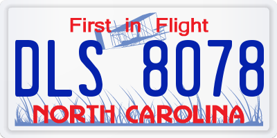 NC license plate DLS8078