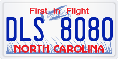 NC license plate DLS8080