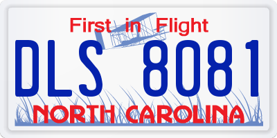 NC license plate DLS8081