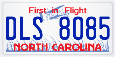 NC license plate DLS8085