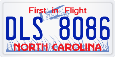NC license plate DLS8086