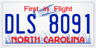 NC license plate DLS8091