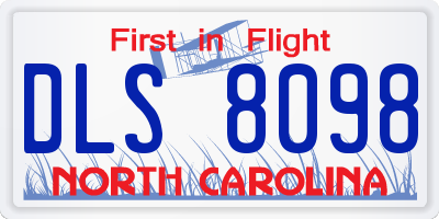 NC license plate DLS8098
