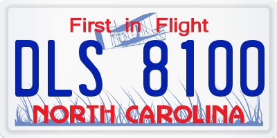NC license plate DLS8100