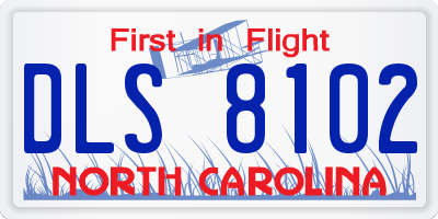 NC license plate DLS8102