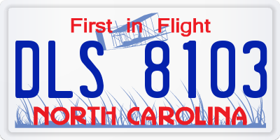 NC license plate DLS8103