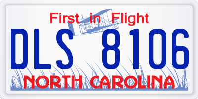 NC license plate DLS8106