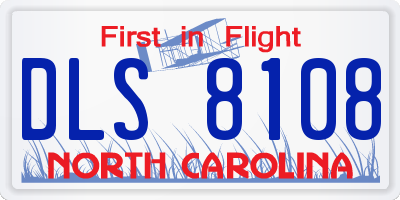 NC license plate DLS8108