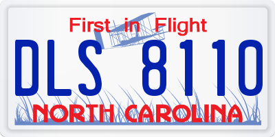 NC license plate DLS8110