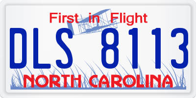 NC license plate DLS8113