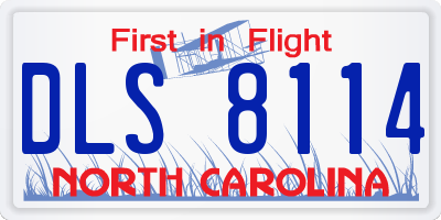 NC license plate DLS8114