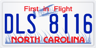 NC license plate DLS8116