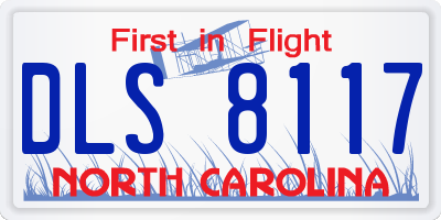 NC license plate DLS8117