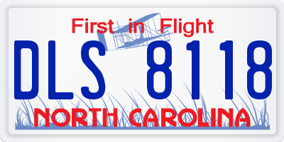 NC license plate DLS8118