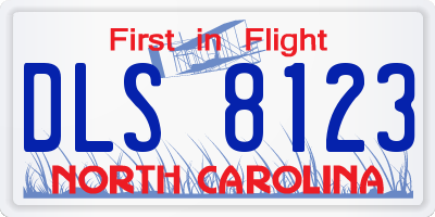 NC license plate DLS8123