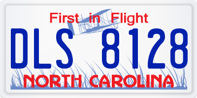 NC license plate DLS8128