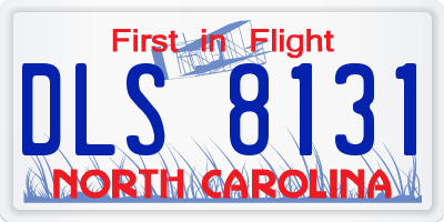 NC license plate DLS8131