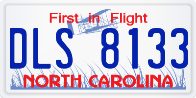 NC license plate DLS8133