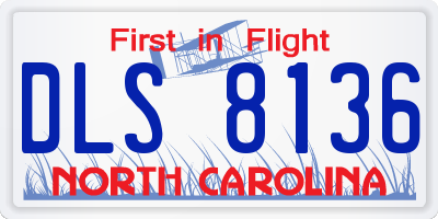 NC license plate DLS8136