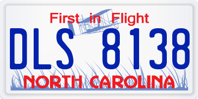 NC license plate DLS8138