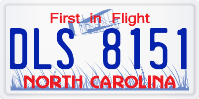 NC license plate DLS8151