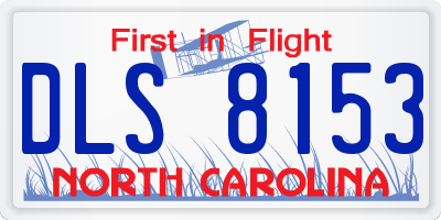 NC license plate DLS8153
